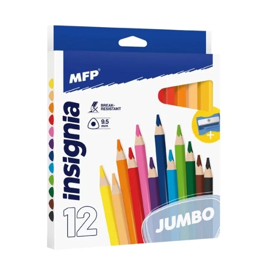 Obrázek Pastelky MFP TRIANGULAR JUMBO s ořezávátkem/ 12 ks