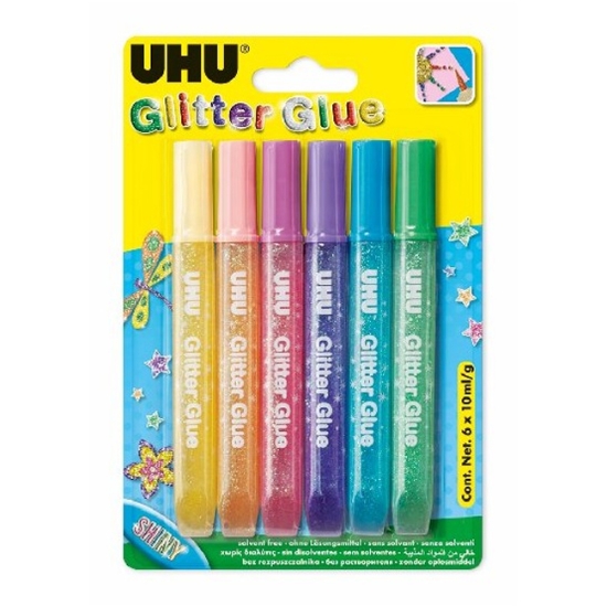 Obrázek UHU gelová lepidla Glitter Glue Shiny / 6 ks