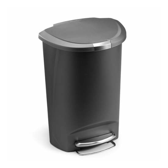 Obrázek Pedálový odpadkový koš Simplehuman – 50 l, půlkulatý, šedý plast
