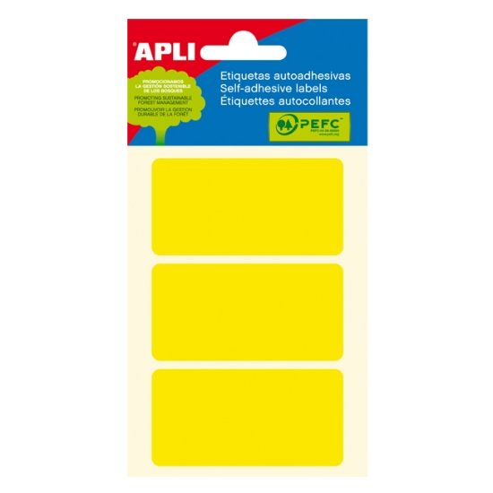 Obrázek Etiketa APLI 34 x 67 mm - žlutá / 15 etiket