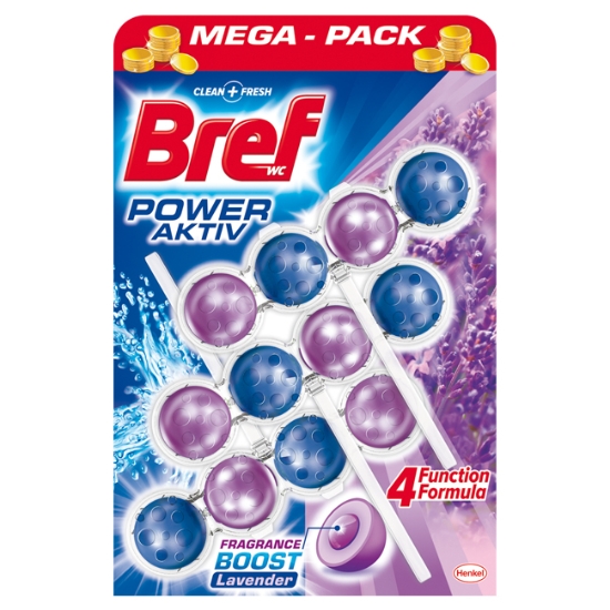 Obrázek Bref WC blok Power Aktiv s vůní levandule 3x50 g,150 g