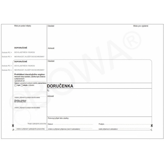 Obrázek Doručenka C5 bílá ODJ-Dx (typ BOWA) / 1000 ks