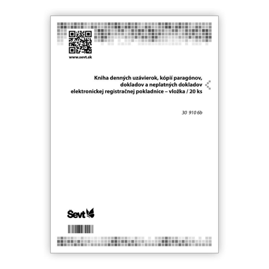 Obrázek SEVT/ Kniha dennej uzávierky elektronickej registračnej pokladnice – vložka / 20 ks