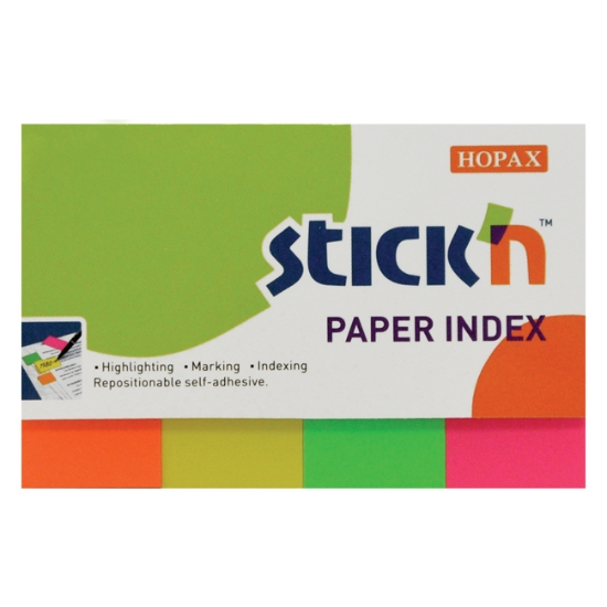 Obrázek Záložky samolepicí papírové STICK 'N 50 x 20 mm / 4 x 50 ks