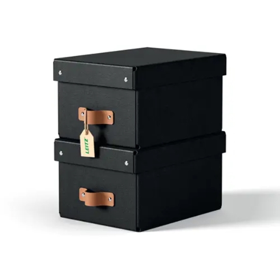 Obrázek Box úložný Leitz Puro, karton, velikost S, černý / 2 ks