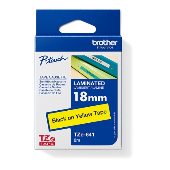 Obrázek Páska do tiskárny štítků Brother, TZE-641, 18 mm, černý tisk/žlutý podklad, O