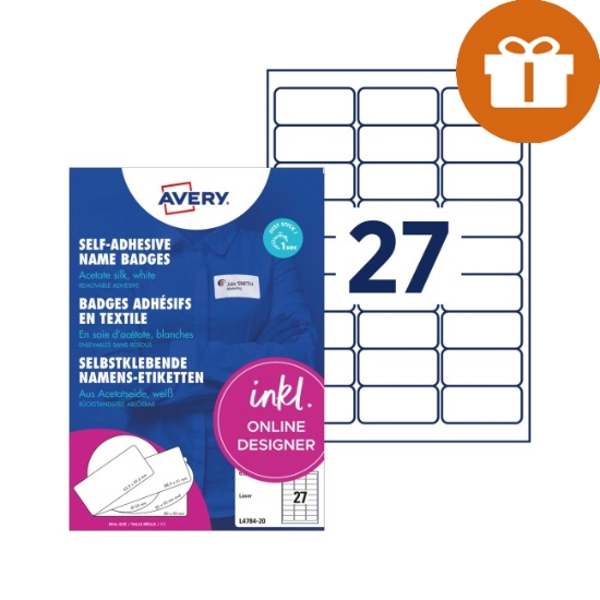 Obrázek Samolepicí jmenovky Avery-Zweckform 63,5 x 29,6 mm/20 archů A4 - bílé