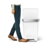 Obrázek Pedálový odpadkový koš Simplehuman – 45 l, obdélníkový, bílý plast / nerez