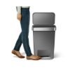 Obrázek Pedálový odpadkový koš Simplehuman – 45 l, obdélníkový, šedý plast / nerez