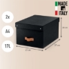 Obrázek Box úložný Leitz Puro, karton, velikost M, černý / 2 ks