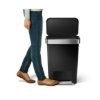 Obrázek Pedálový odpadkový koš Simplehuman – 45 l, obdélníkový, černý plast /nerez