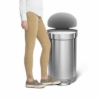 Obrázek Pedálový odpadkový koš Simplehuman – 45 l, půlkulatý, matná ocel