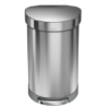Obrázek Pedálový odpadkový koš Simplehuman – 45 l, půlkulatý, matná ocel