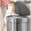 Obrázek Pedálový odpadkový koš Simplehuman – 45 l, půlkulatý, matná ocel