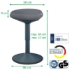 Obrázek Židle ergonomická balanční pro sezení Leitz Ergo, tm. šedá