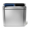Obrázek Odpadkový koš na tříděný odpad, Simplehuman 20 l (10/10), otevřený, kartáčovaná nerez ocel