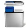 Obrázek Odpadkový koš na tříděný odpad, Simplehuman 20 l (10/10), otevřený, kartáčovaná nerez ocel