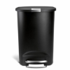 Obrázek Pedálový odpadkový koš Simplehuman – 50 l, půlkulatý, černý plast