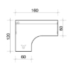 Obrázek Stůl ergo GE 60 P - pravý - buk / šedý kov