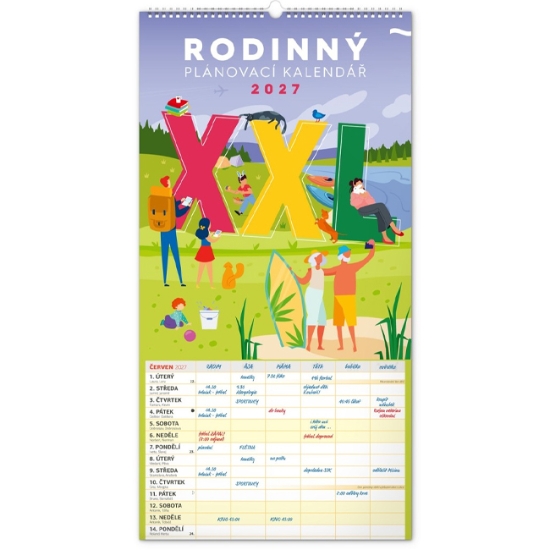 Obrázek Kalendář nástěnný Rodinný plánovací XXL 2027