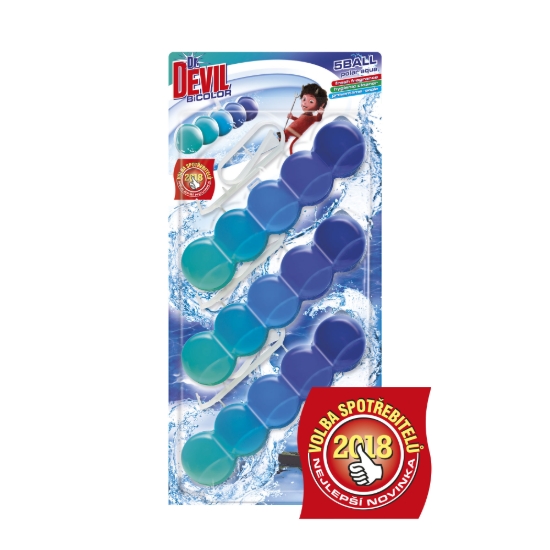 Obrázek WC 5Ball 2in1 Dr. Devil, 3 x 35 g - Polar Aqua