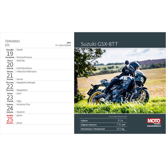 Obrázek Kalendář stolní Motorky  2027