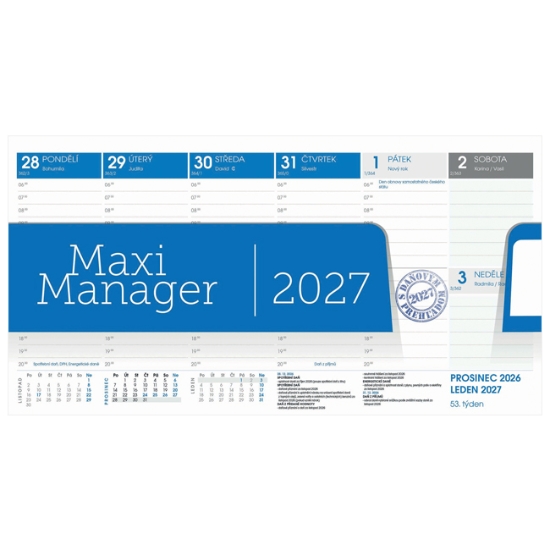 Obrázek Kalendář stolní Maximanager modrý 2027